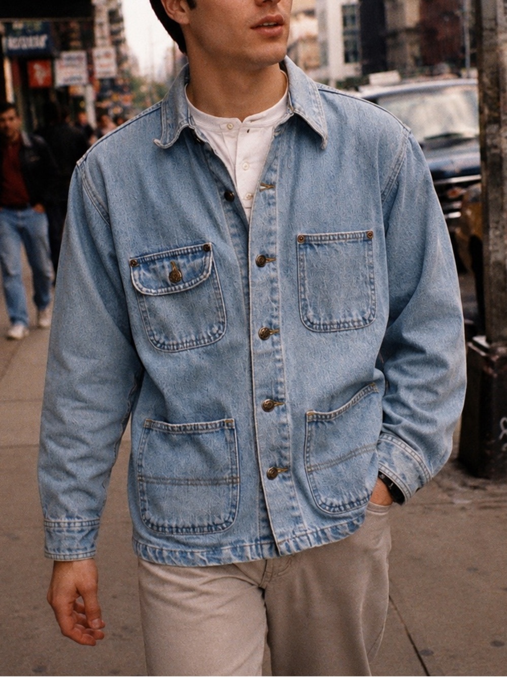 Authentic Vintage 90s Ellemenno Denim Utility Jacket Shacket Unisex Sz M Rugged